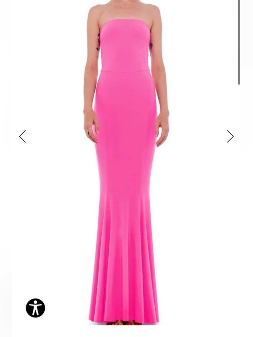 Norma Kamali Strapless Fitted Maxi Dress in Bright Pink